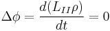 \Delta \phi=\frac{d (L_{II} \rho)}{d t} =0 
